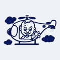 Samolepka dieťa v aute s menom dieťaťa - Pilot vrtuľníka